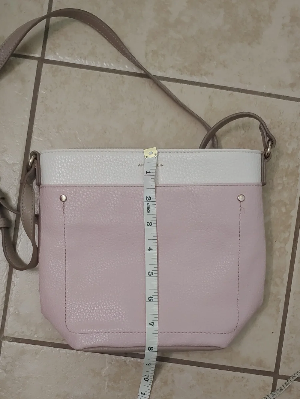 Anne Klein Crossbody Pastel Pink and White Travel Purse